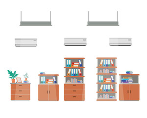 shelvings with books isolated icon