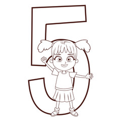 stand up girl number black and white