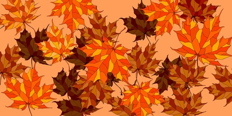 Naklejka na ściany i meble Vector background with beautiful maple leaves.