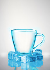 cup with ice cubes