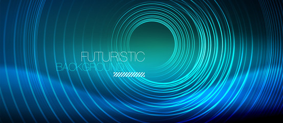 Neon glowing circles background