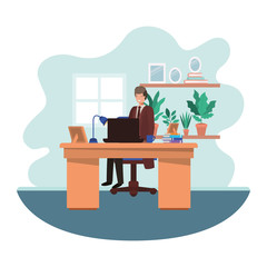 man working in the office avatar character