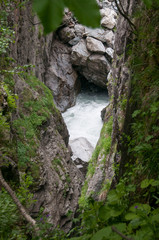 Naklejka na ściany i meble The Alibek Waterfall. Dombay Mountains. The Northern Caucas mountain landscapes