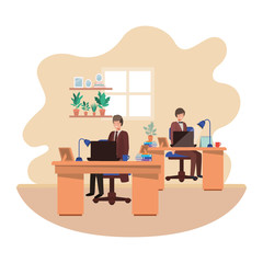 men working in the office avatar character