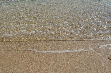 Sea rocks sand waves