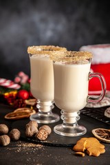 Traditional eggnog for Christmas