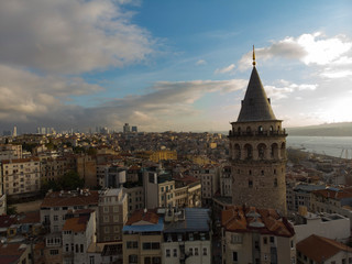 Fototapeta na wymiar aerial shot Galata tower istanbul