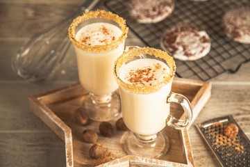 Traditional eggnog for Christmas