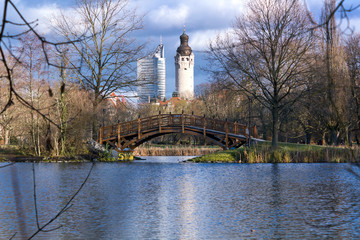 Winterlicher Johannapark in Leipzig
