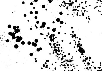 Fototapeta premium Ink grunge drops texture. Black hand drawn splashes and stains on white background.