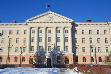 Arkhangelsk, Russia. The building of the internal Affairs of the Arkhangelsk region on Voskresenskaya street in Arkhangelsk