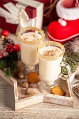 Traditional eggnog for Christmas