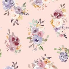 Hand Painted, Modern Watercolor Flower Background