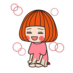 正座する女の子