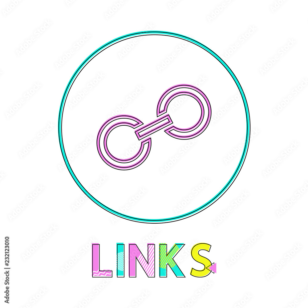 Poster links round linear icon with small chain segment
