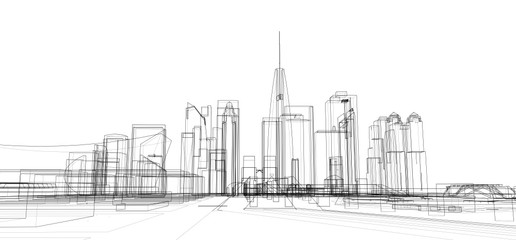 city buildings vector illustration