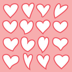 Hearts vector set