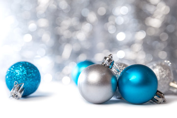 Christmas decorations with bokeh background