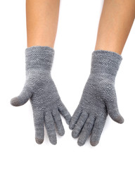 mitten on the white background