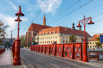 Sand Bridge over Odra river, Wroclaw, Poland