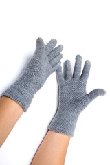 mitten on the white background