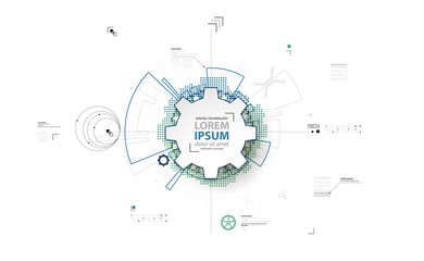 Abstract technology background. Communication concept, futuristic digital innovation background. Vector illustration