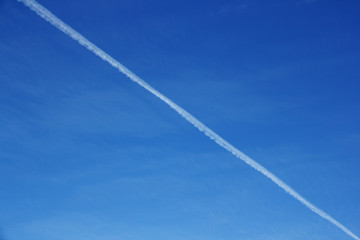 Soft white clouds against blue sky background and copy space.