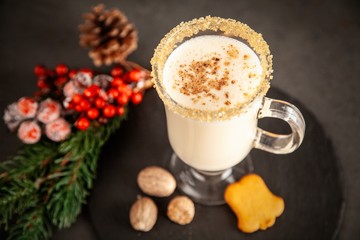 Traditional eggnog for Christmas