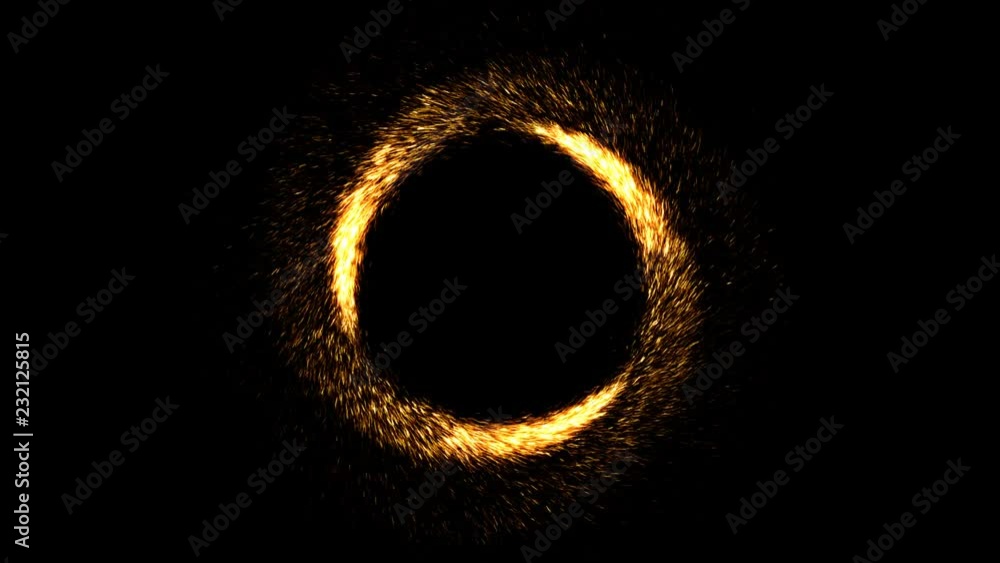 Aufkleber three meteors going around. seamless loop. abstract background with golden fireworks. victory frame.