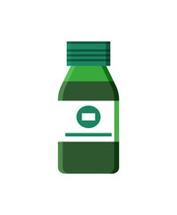 Glass Bottle of Medical Syrup for Sore Throat