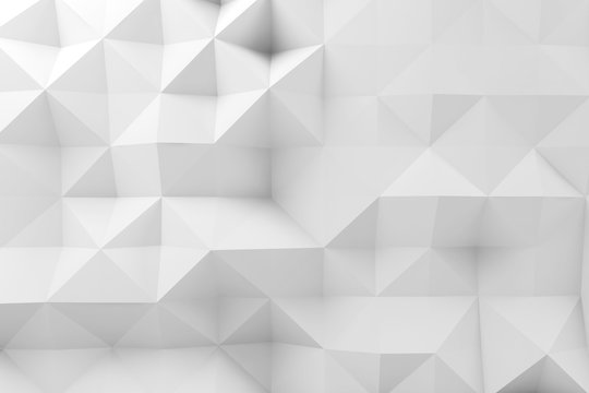 Abstract low polygonal pattern, white mosaic