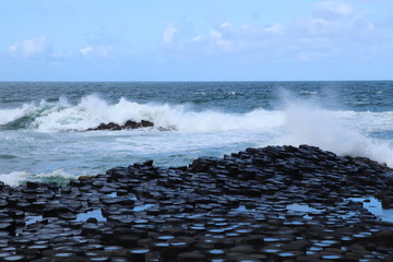 Stormy day, Giants Causeway, Antrim Coast, Northern Ireland