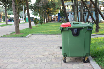 dumpster on the street