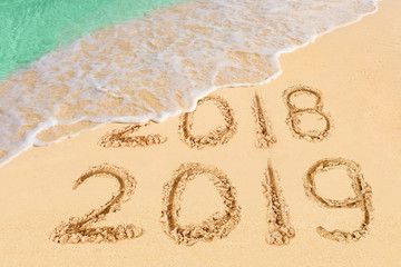 Numbers 2019 on beach