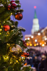 Christmas tree on Red square in Moscow Russia