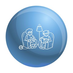 Old people at armchair concept background. Outline old people at armchair vector concept background for web design isolated on white background