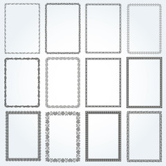 Decorative rectangle frames and borders set vector