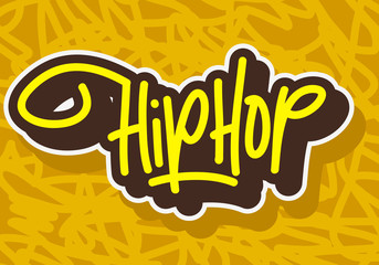 Hip Hop Tag Graffiti Style Label Lettering. Vector Image.
