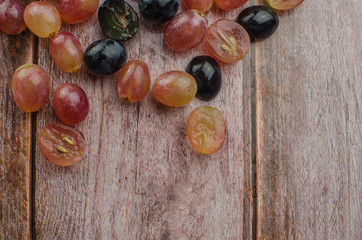 Blue grapes with green leaf healthy eating, isolated