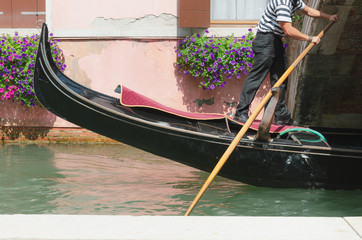 Obraz premium Venice canal, channel and gondolier