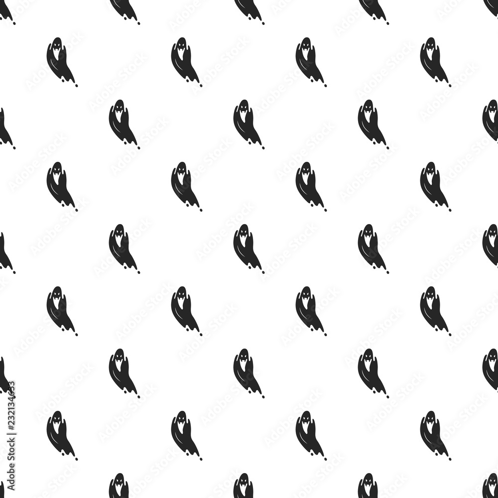Poster scary ghost pattern seamless repeat background for any web design