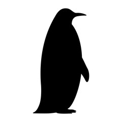 Vector black silhouette of a penguin