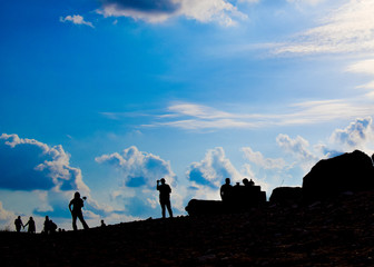 People on a trip silhouette