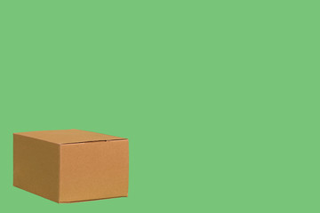 Obraz premium Separate box on a green background isolated