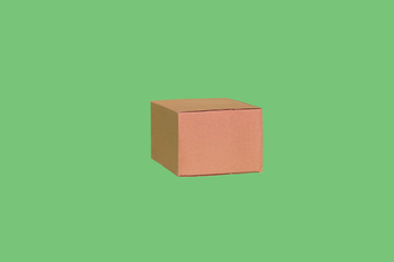 Separate box on a green background isolated