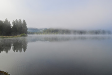 Fog on Lake Selmac in Selma, Oregon