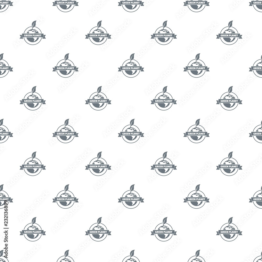 Poster green planet pattern vector seamless repeat for any web design