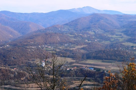 landscape of the village in autumn
