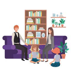 parents couple with daugethers avatar character