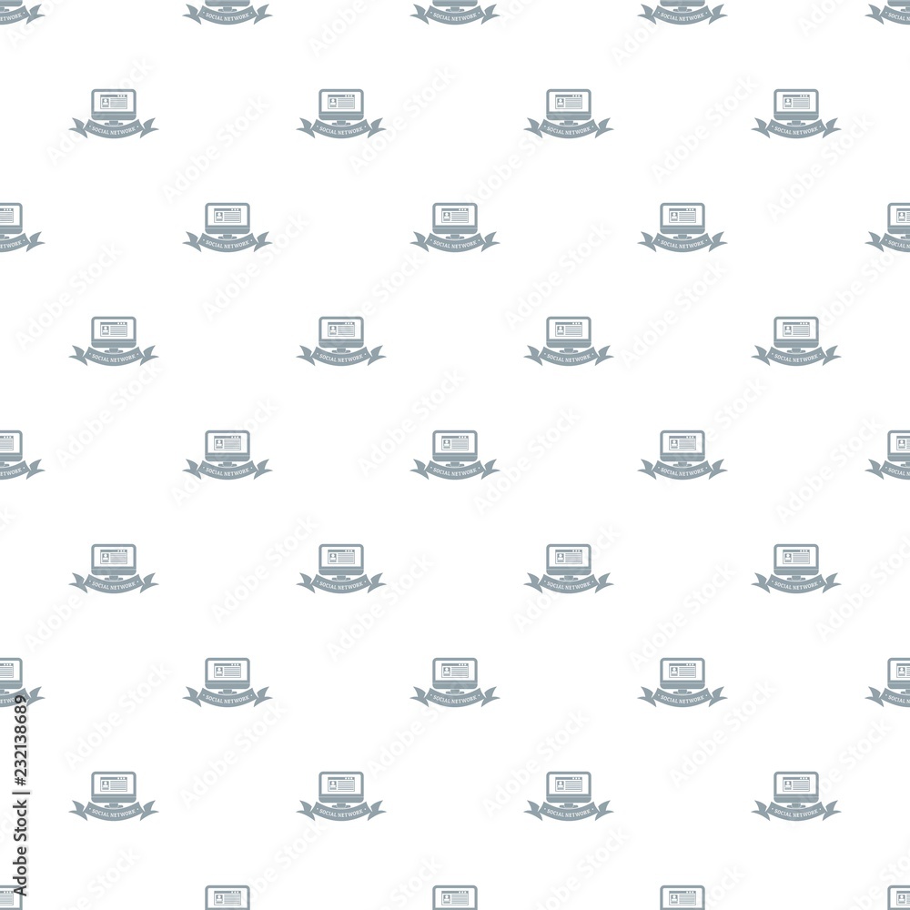 Poster Monitor social network pattern vector seamless repeat for any web design